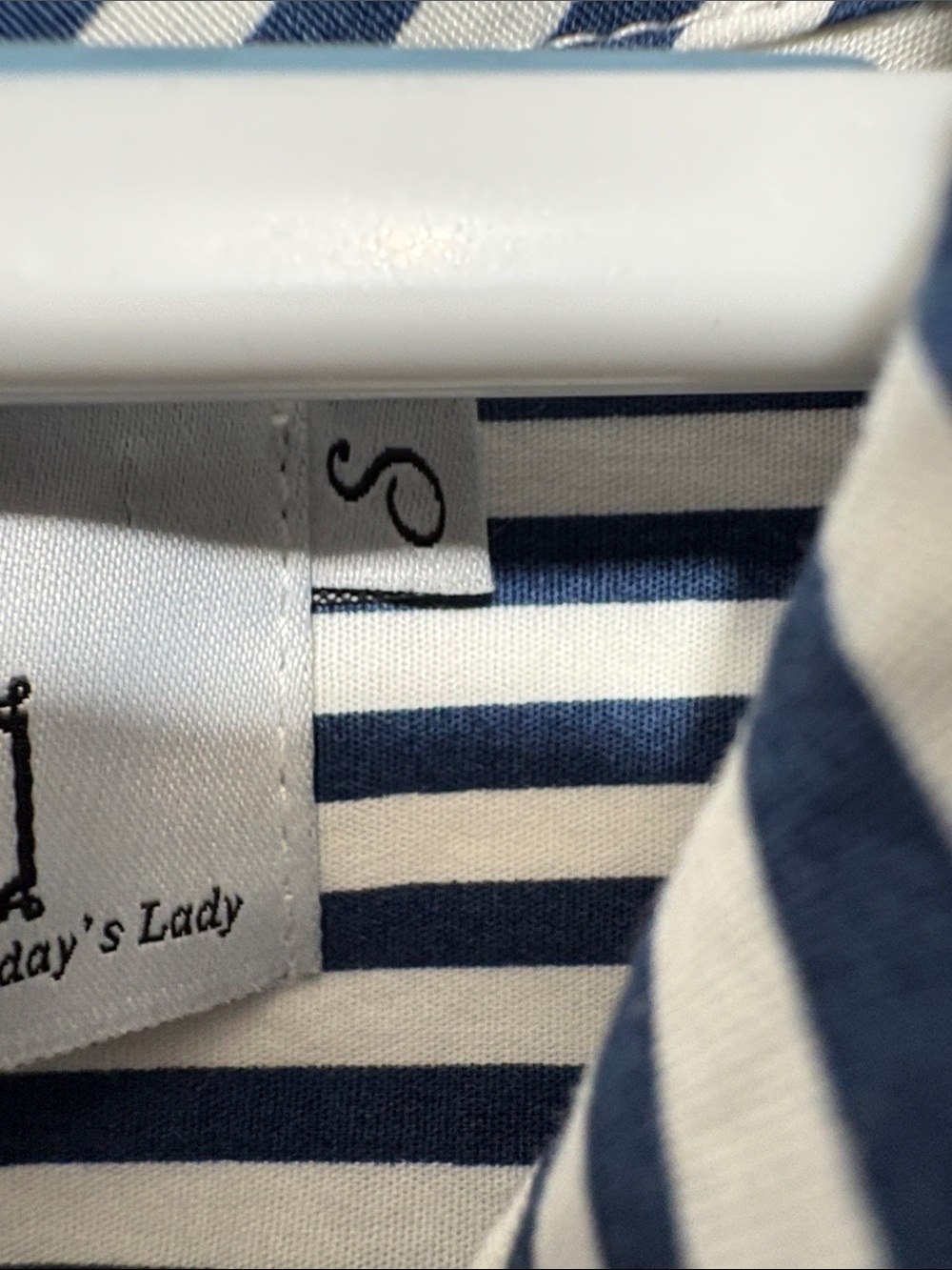 Dainty Jewells Navy & White Striped Lace-Trim Shirt Dress - Picture 6 of 10